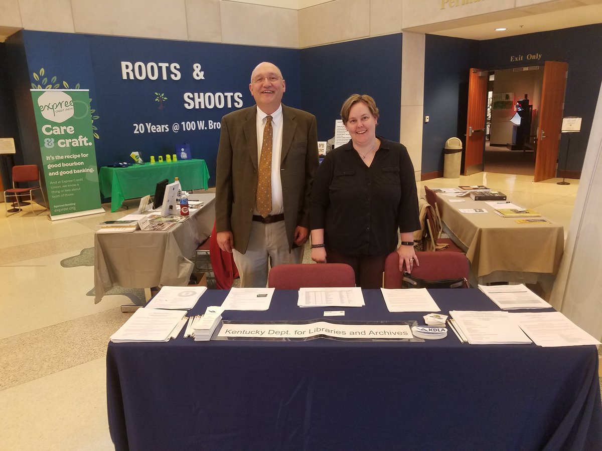 KYStateArchives's tweet photo. Were you at the @KyHistSoc Kentucky Ancestors Town Hall on October 12? Maybe you saw some friendly faces from KDLA! Don't worry -- if you missed us, you can always stop by our Research Room for genealogy assistance! #KATH2019 https://t.co/xJZp8fBMo8 https://t.co/kq2XBi633p