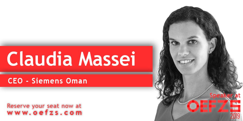 FreeZoneWatch's tweet photo. Oman Economic, Industrial & Free Zone Summit presents Claudia Massei - CEO of Siemens Oman as a Speaker.
Register at https://t.co/Yii8GTz2sU to reserve your seat.
#OEFZS2019 #FreeZoneWatch @cvmassei
@siemens_me @IthraaOman https://t.co/rdu4nArIPb