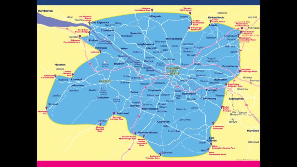 GlasgowTripper's tweet photo. Wondering how far you can travel with a @GlasgowTripper smart card for bus? Check out our map and sign up at https://t.co/FQ2ZZYsBAu 
#anniesland #barrhead #craigton #dennistoun #easterhouse and more.... https://t.co/B4oFCi6Fz0