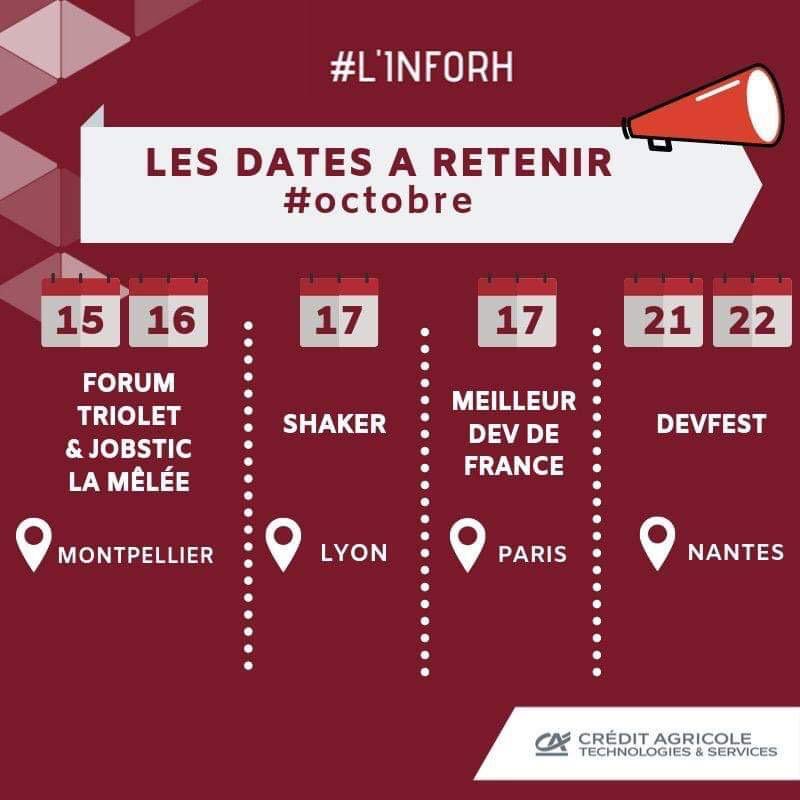 CA_TS_'s tweet photo. 📣 #evenementsIT Retrouvez notre team RH et experts techniques pendant tout le mois d’octobre
Les thématiques principales : #DEVcommunity 💻#femmesetnumerique 👩📲
Et #recrutement ! https://t.co/YNlbyUJum8