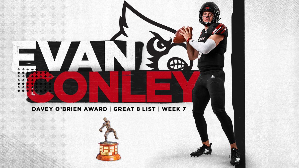 LouisvilleFB's tweet photo. The honors keep coming for Evan Conley!

He has been named to the @daveyobrien Award's Great 8 list for Week 7.

📝: https://t.co/vDhy70MiEE

#GoCards https://t.co/csGXlkwHP2
