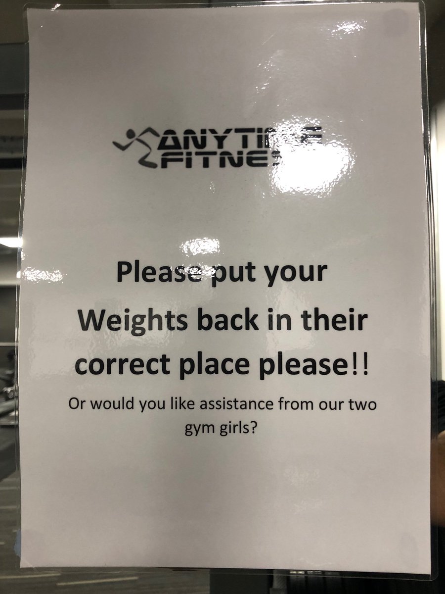 Nothing to see here, just a bit of casual sexism down the local gym...