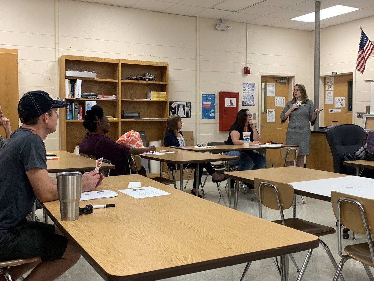 CMahaney123's tweet photo. @rmilholland1 and @DanellTills sharing an important message about student engagement with New Secondary Social Studies Ts during the New Teacher Professional Learning Institute today @DeltonaHigh! ✏️📚🗳#VCS123 @VCSNewTeachers #VCSSocialStudies https://t.co/aQZ1bbhMfO