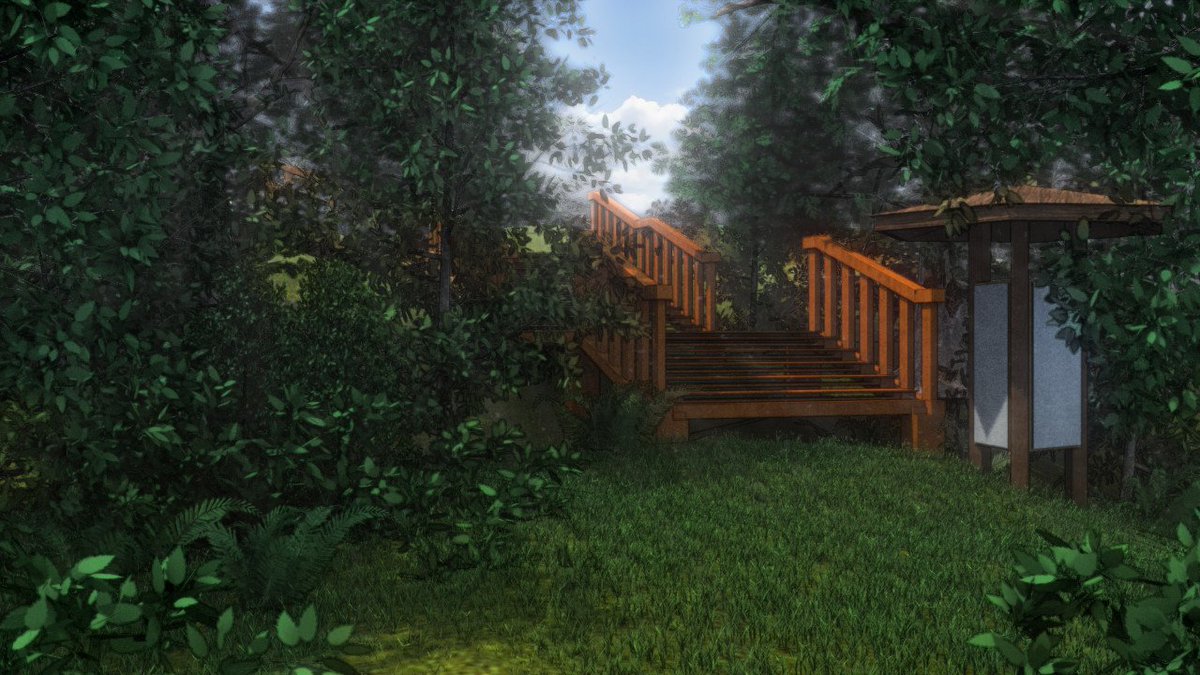 stencilbits's tweet photo. Mystery forest #3dart WIP background for #Offcuts #visualnovel #Blender3d https://t.co/0SEXUv4Dgn