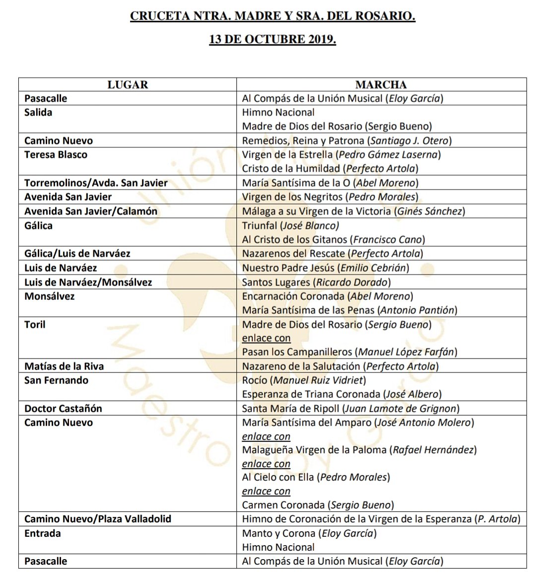 ⚜ REPERTORIO |

Cruceta musical interpretada en la procesión de alabanza de <a href="/VirgenRosario/">Rosario de Churriana</a>

#CofradíasMLG