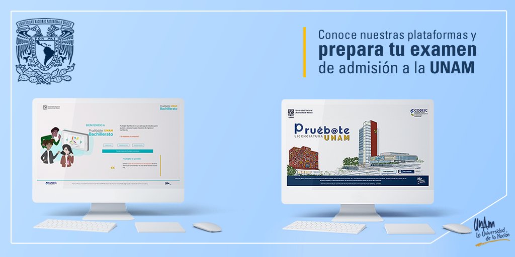 CEIDE_UNAM's tweet photo. ¡Es hora de que empieces a prepararte!
Recuerda que ya puedes comenzar a estudiar para tu examen de selección al bachillerato o la licenciatura de la #UNAM en:

👉Bachillerato: https://t.co/yD5vPIGulc
👉Licenciatura: https://t.co/su9h3xXsvh

#pruébateUNAM #prepaUNAM #cchUNAM https://t.co/dFD6me8Vd4