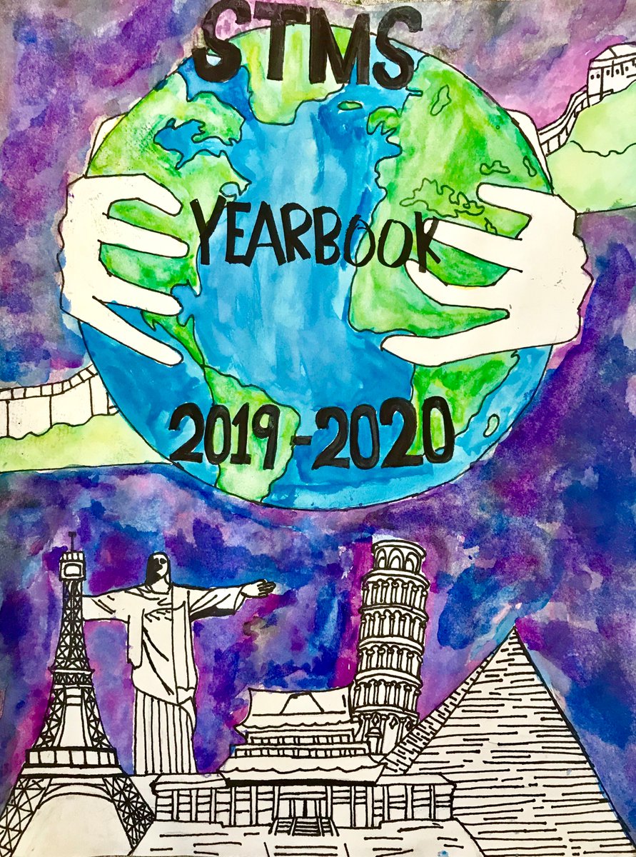 Marianna Galicia Perez' entry for the yearbook cover contest. Stunning work. Awesome idea and brilliant execution. So proud of her. The theme is "Around the world". #STMS #weareltusd #STMSpride
