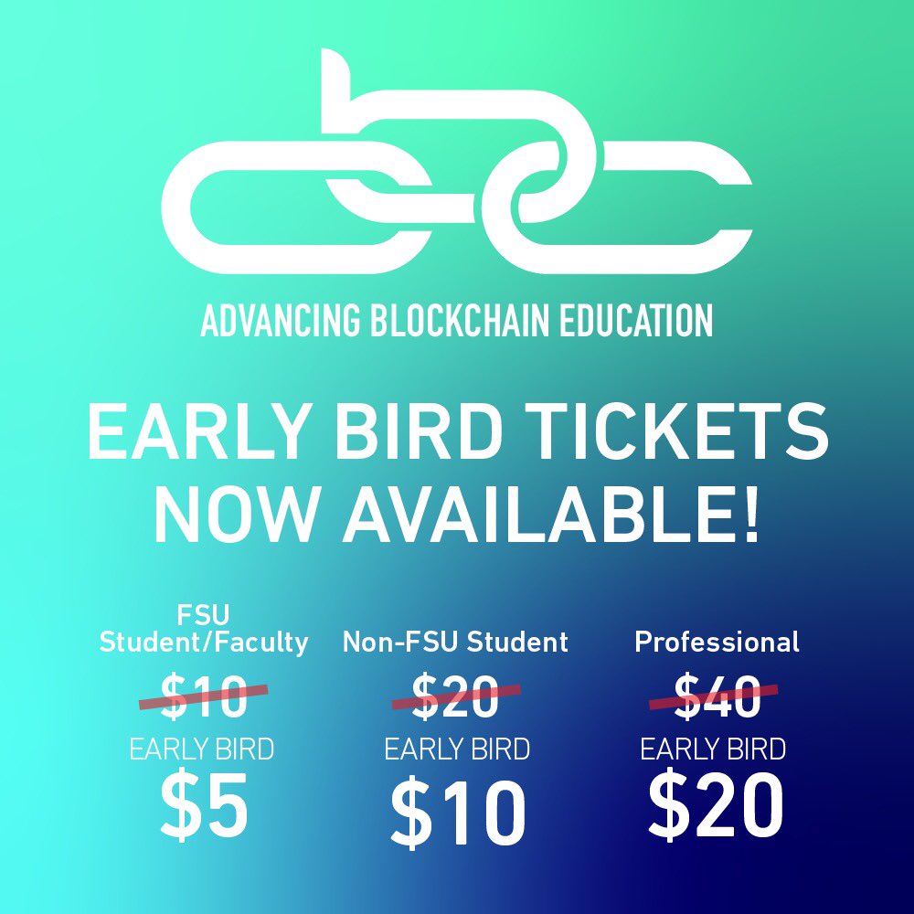 CollegeBChain's tweet image. LAST DAY FOR EARLY BIRD TICKETS IS THIS FRIDAY ! You don’t want to miss out on these prices! Get your tickets at ——&amp;gt; collegeblockchain.org
