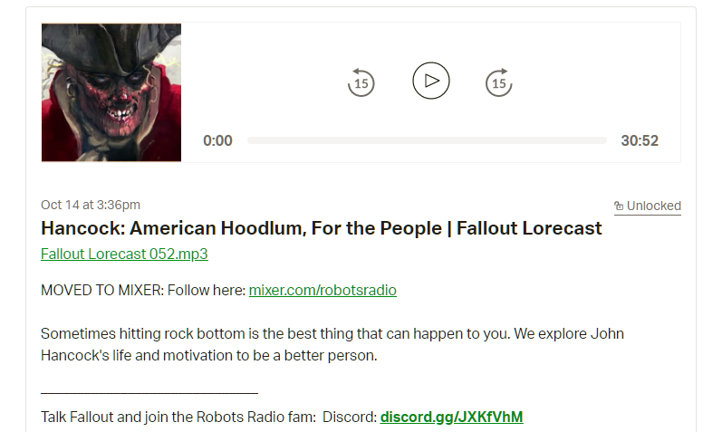 falloutlorecast's tweet photo. Guess what just released for Patrons (and everyone else tomorrow night!) #Fallout #fallout4 #falloutcompanions https://t.co/g6tye9gwV8