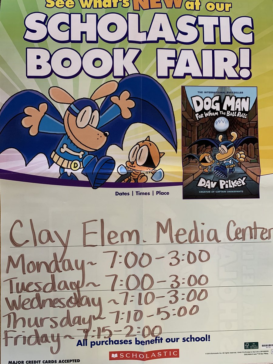 Book fair!! Open late on Thursday!