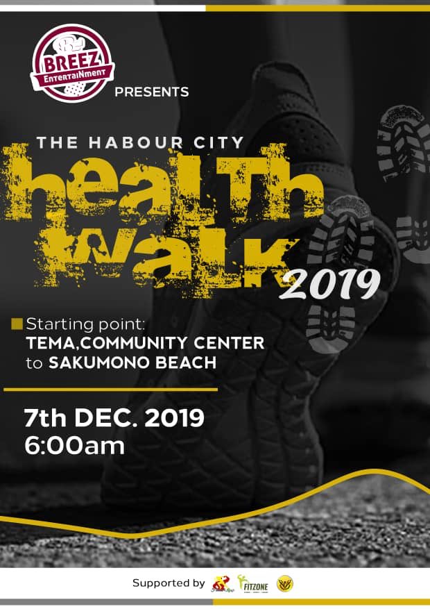 stephcrabbe4's tweet photo. Join us let’s walk for good health on 7th December 2019. Starting point is Tema community Center to Sakumono Beach!!#Thehabourcityhealthwalk #Yourhealthyourwealth #sanitarypadforthegirlchild https://t.co/xzeGpVOPLm