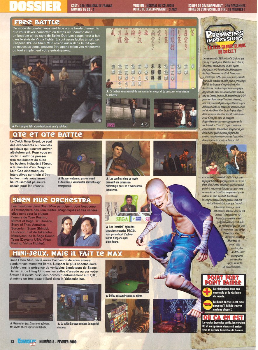 _Adoru_'s tweet photo. "A force de discuter avec tous ces glands. Je finis par trouver le chêne mou !" Douglas Alves 2000. #hmourdemerde 4ever :D #Shenmue #Dreamcast #review #SEGA #ConsolesMax https://t.co/U4NvWDAqUg