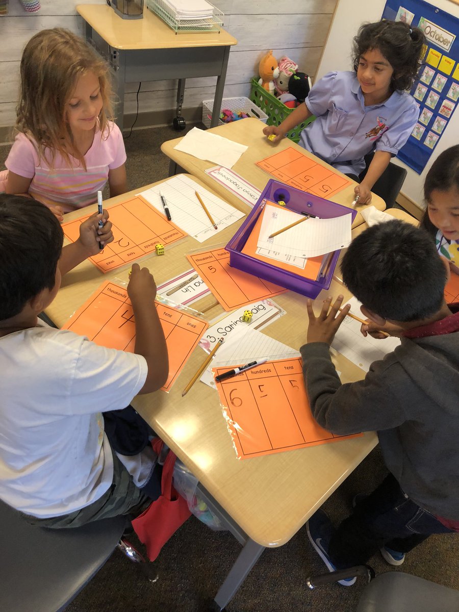 MissLittlejohn2's tweet photo. #mathcenters have officially begun and the kiddos are loving them! Nothing better than learning through fun, engaging games in which they can be collaborative and practice teamwork! #mathisfun @AESowls https://t.co/hcKYZK8h8Q
