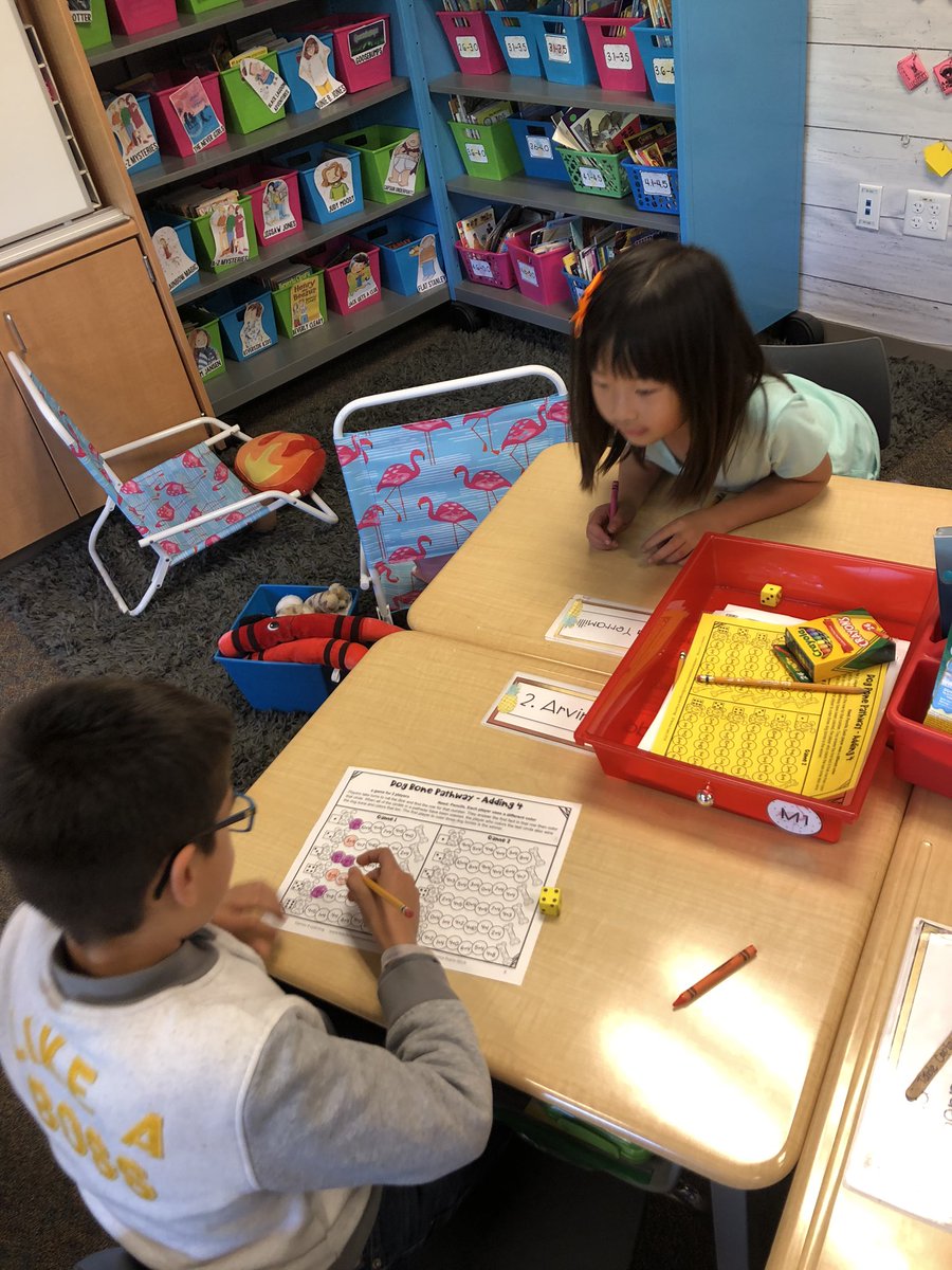 MissLittlejohn2's tweet photo. #mathcenters have officially begun and the kiddos are loving them! Nothing better than learning through fun, engaging games in which they can be collaborative and practice teamwork! #mathisfun @AESowls https://t.co/hcKYZK8h8Q