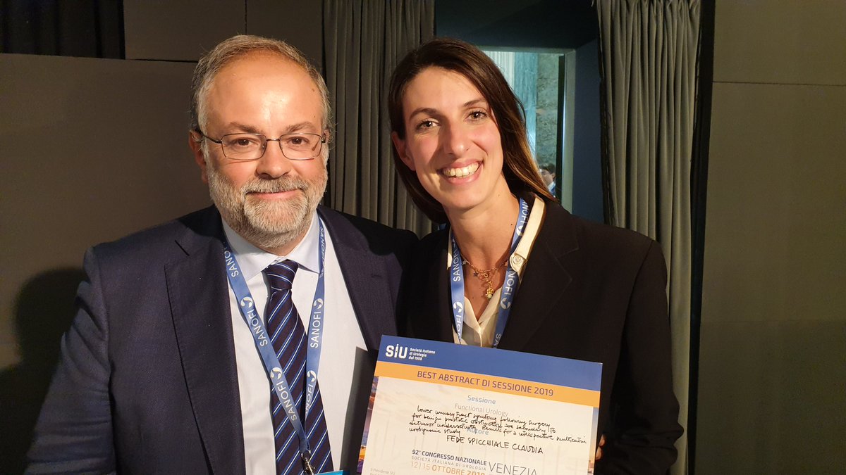 Enrico Finazzi Agrò (@efinazziagro) on Twitter photo Best Poster on Urodynamics in patients with #LUTS post-TURP at #SIU19 <a href="/SIU_Italia/">Società Italiana di Urologia</a>. Congrats Claudia Fede Spicchiale!
Message: only 16% of patients are obstructed. Please study them carefully (urodynamically) before a often useless re-TURP. <a href="/icsoffice/">ICS</a> <a href="/Uroweb/">European Association of Urology (EAU)</a> <a href="/Kontinans/">Kontinans Derneği</a> <a href="/sinug_org/">SINUG</a> Best Poster on Urodynamics in patients with #LUTS post-TURP at #SIU19 <a href="/SIU_Italia/">Società Italiana di Urologia</a>. Congrats Claudia Fede Spicchiale!
Message: only 16% of patients are obstructed. Please study them carefully (urodynamically) before a often useless re-TURP. <a href="/icsoffice/">ICS</a> <a href="/Uroweb/">European Association of Urology (EAU)</a> <a href="/Kontinans/">Kontinans Derneği</a> <a href="/sinug_org/">SINUG</a>
