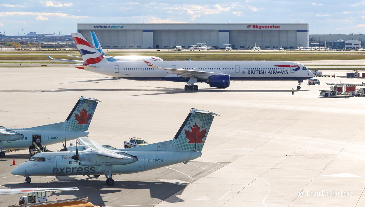 TomPodolec's tweet photo. PHOTOS British Airways #BA93 arriving in Toronto from London.
A first visit for G-XWBA
Airbus A350-1000 https://t.co/iNNgq9FCN6