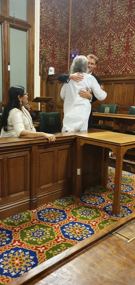 Felicitating the one and only, Dr K J Yesudas at the @UKParliament. My music guru and fatherly figure. Thanks to @theministerisin @MartinMP @UKEventLife @rojimjohn