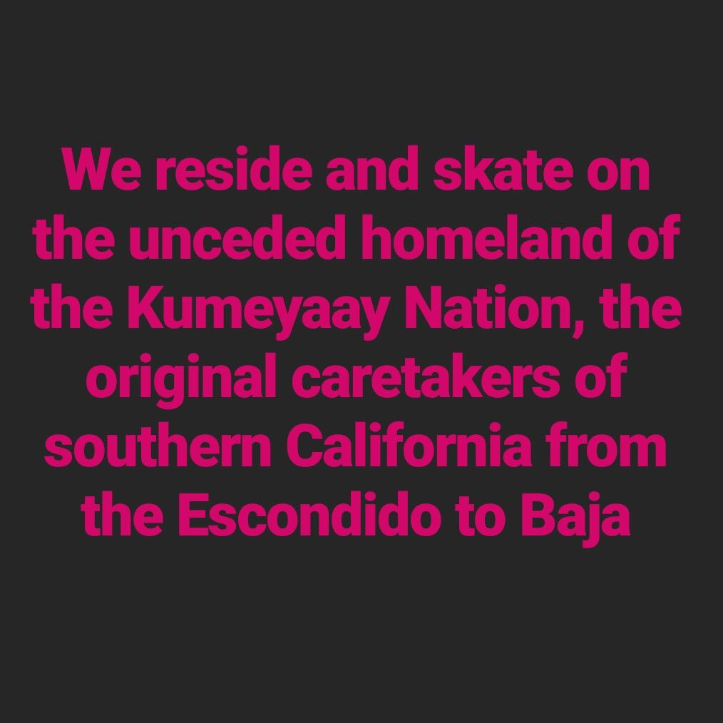 SDDerbyUnited's tweet photo. Happy Indigenous People’s Day. We skate on the unceded land of the Kumeyaay Nation, the original caretakers of South CA. We highlight the resilience of indigenous peoples and their contributions to our local communities. Learn about where you live, visit https://t.co/7xoeYwn5fc https://t.co/FWSD9THbAe