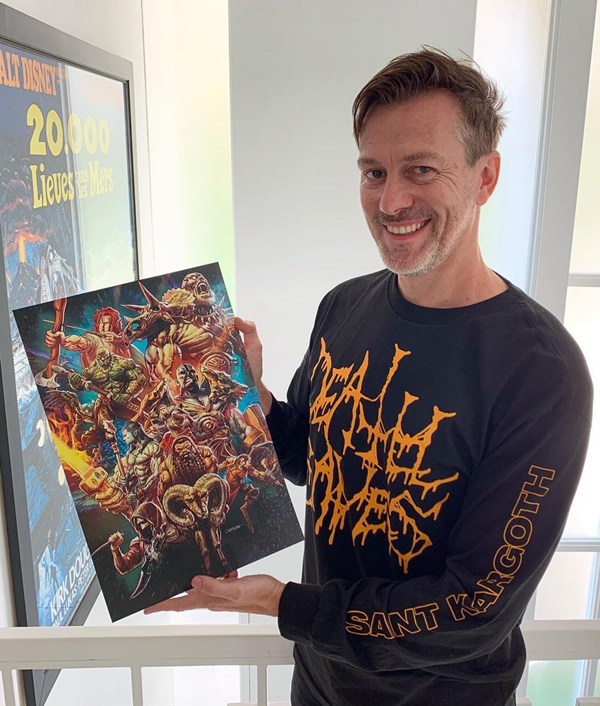 kyle_newman's tweet photo. The Death Saves crew!!! 😮#Emblazoned in poster form by the great #Cabrera. Dungeon Master @joemanganiello has been leading our spirited & hilarious team of adventurers through his custom #tyrannyofdragons campaign. #dnd #dungeonsanddragons #rpg #rpgroup #tabletop #deathsaves 💀 https://t.co/AxPiXxvJZI