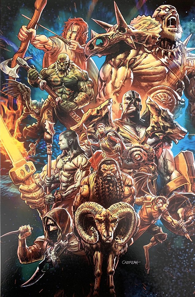 kyle_newman's tweet photo. The Death Saves crew!!! 😮#Emblazoned in poster form by the great #Cabrera. Dungeon Master @joemanganiello has been leading our spirited & hilarious team of adventurers through his custom #tyrannyofdragons campaign. #dnd #dungeonsanddragons #rpg #rpgroup #tabletop #deathsaves 💀 https://t.co/AxPiXxvJZI