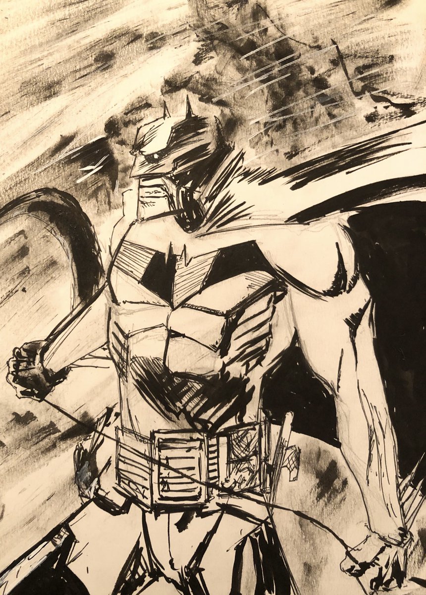 #Inktoberday14 here’s another awesome rendition of Batman I absolutely love from the awesome @Sean_G_Murphy this is my homage to his Batman white knight rendition. So much ink fun 😆 #Inktober #Inktober2019 #batman #batmanwhiteknight #homage #fanart #dccomics