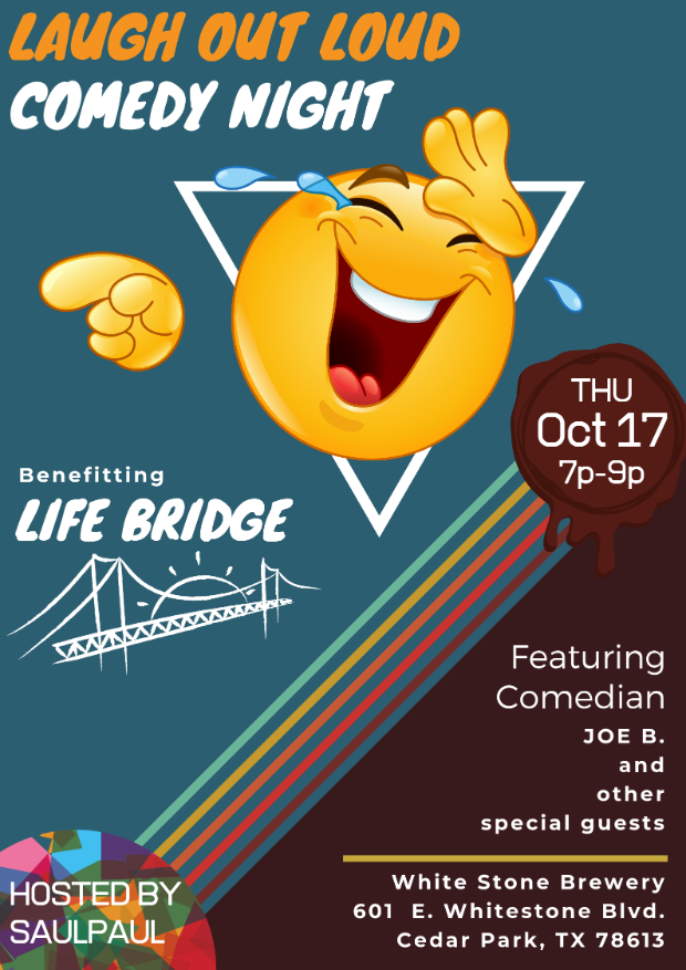 hcbc_ci's tweet photo. You're invited to Laugh Out Loud Comedy Night on Oct. 17 -- all proceeds will benefit Life Bridge Job Corps &amp; help further the mission to prepare families for life &amp; learning. The funny thing is, we couldn't do it without you!
Tickets are free/Donations encouraged! https://t.co/sDLJZq1rPf