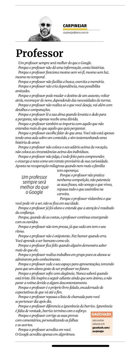CARPINEJAR's tweet photo. 15/10, dia do professor, parabéns a todos os nossos inspiradores: https://t.co/9PONPWH85j