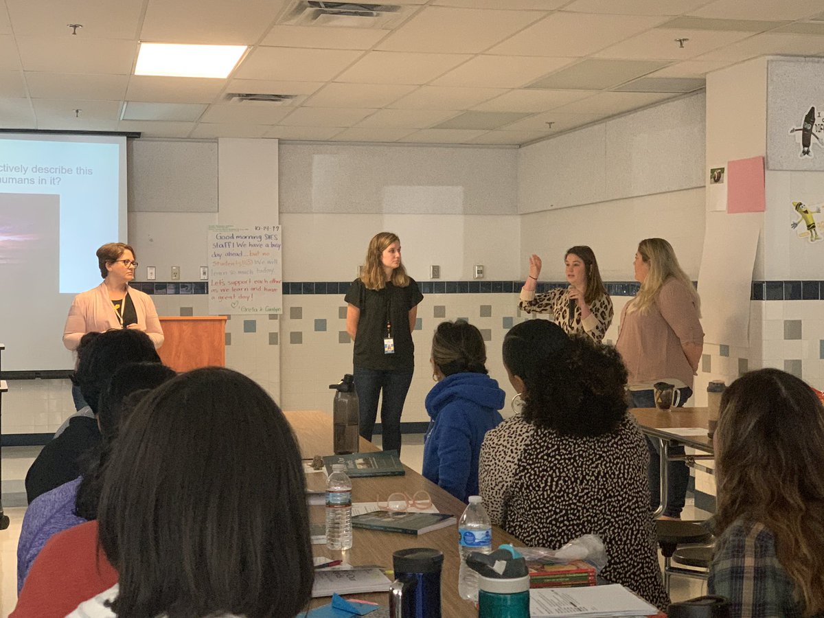 SHES_Dolphins's tweet photo. Our self-contained teachers shared their professional knowledge with general education teachers & staff around best practices with behavior looking at data collection & antecedents #FCPSR2 https://t.co/vbGbmkiFDz