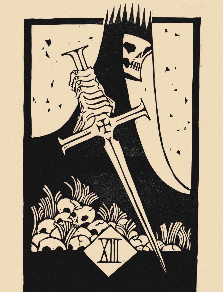 Tarot #Inktober2019 day 14 Ď̬͕̖̟ͮ̾̿ͦͮe̵͇̒͐̎̃́͞a̱͉͍̹͂͝ͅṱ̴̩͎͚͇͙̈́ͯ͂̾̊ͬ͗͜ͅh̷̲̣͚̬̳͇̩̞̬̎̑̋̾͡/̤̱͇͇͕͎̦ͧ̿ͬ͗͗̀̀͜L̫̗̠̲͇͖̙̗ͥͣͫͧ̋͟a̛̛̫̳̬̹̠̪ͯ͒ ̸̷̣͔͙͖̮̞̬̀̓̿̈́ͪ͛̾̌ͅm̴͖̓̈́͆͊̂̏ͩ́͟͢o͉͎̝͕͚͐͜͢r̵̟͓̳̰͚̖͒͛́̔ͦ̓́̕t̸̫͖̠ͥͮ̀͗̏͗̏̕͟ #linocut 

#TarotToberChallenge #Inktoberday14 #tarot #Inktober 