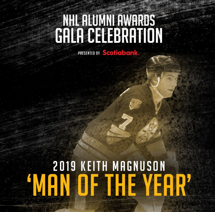 Honored to be heading to Toronto in a week to attend the <a href="/NHLAlumni/">NHL Alumni</a> Awards Gala as the 2019 Keith Magnuson Man of the Year. I am grateful for everything I have been able to do because of my career and for all the supporters of the <a href="/BourqueFDN/">Bourque Family FDN</a> who made these achievements possible