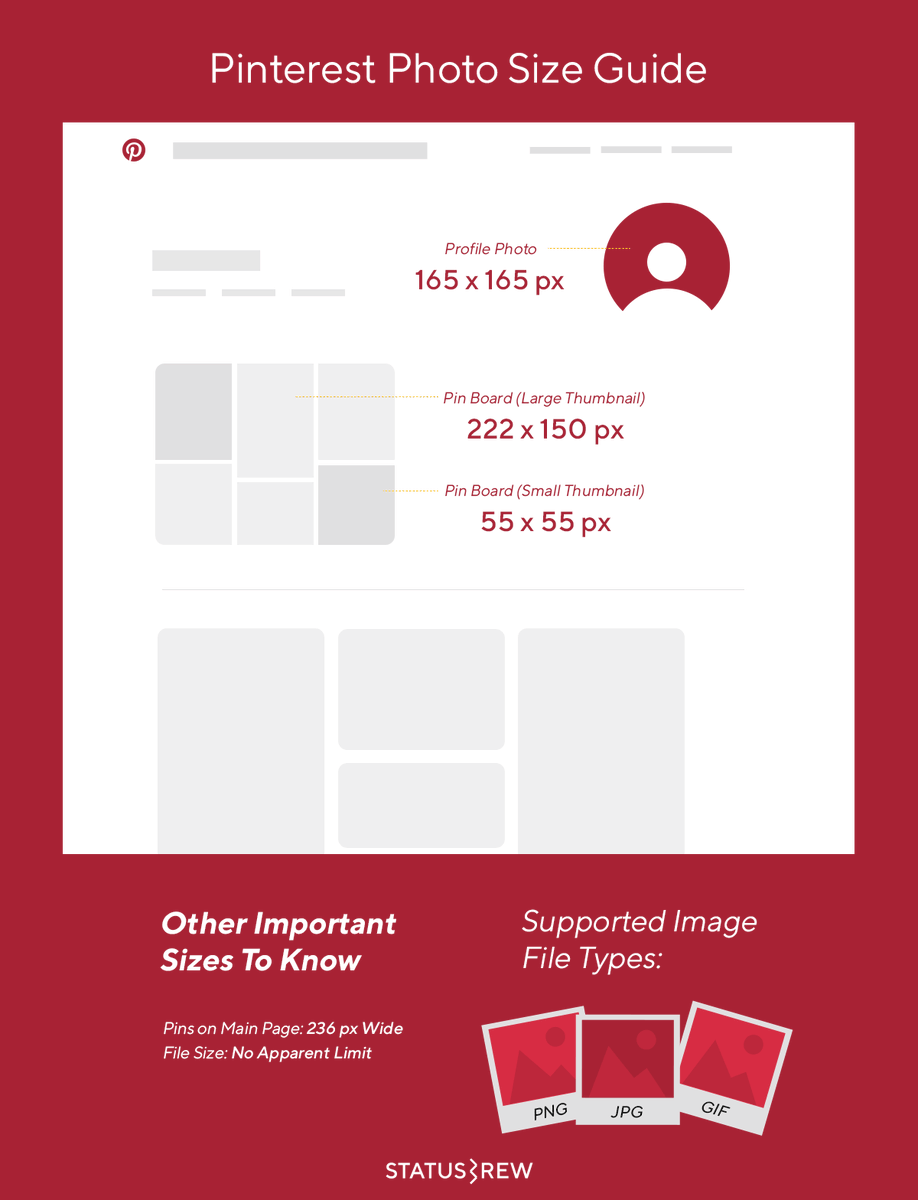 Statusbrew's tweet photo. Just like images rule the world of other #SocialMedia platforms, they’re the supreme rulers of the #Pinterest landscape 👑

We've put together the image sizes to help you create pins that are out of this world 👉 https://t.co/8Jna0XPNvt

#ImageSizes #Facebook #Twitter #Instagram https://t.co/lJtq0nEUAR