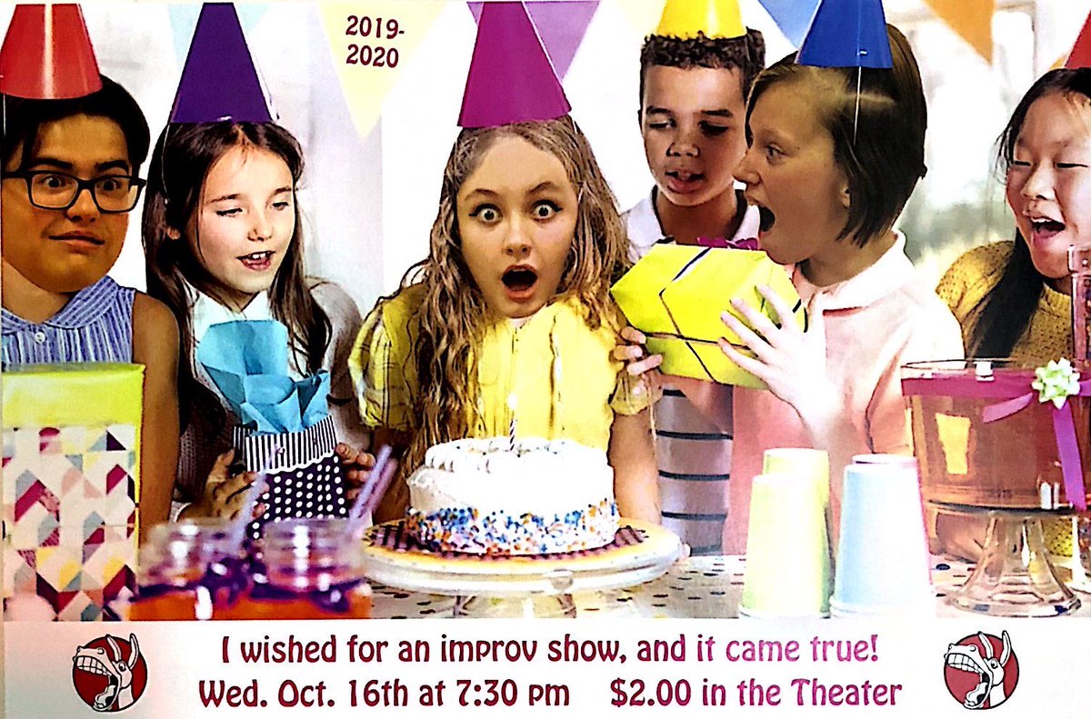 DonkeyHoteys's tweet photo. You know the best way to end a three day week? AN IMPROV SHOW!!🎈🎁

Wednesday at 7:30 for $2, see you then!!! https://t.co/nSA7JohWWn