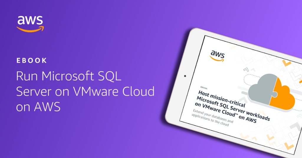 awscloud's tweet image. Microsoft SQL Server is a widely used database system employed by organizations of all sizes around the world. 🌏 This eBook touches on the ways organizations can benefit from running Microsoft SQL Server applications & databases on VMware Cloud on AWS.
amzn.to/2MfYp8D