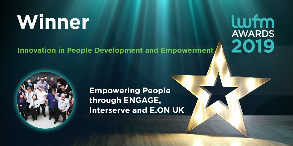 IWFM_Awards's tweet photo. Congratulations Empowering people through ENGAGE @Eonenergyuk and @Int_FM, winner of #IWFMAwards Innovation in People Development and Empowerment 2019 https://t.co/aVtc52gpaf