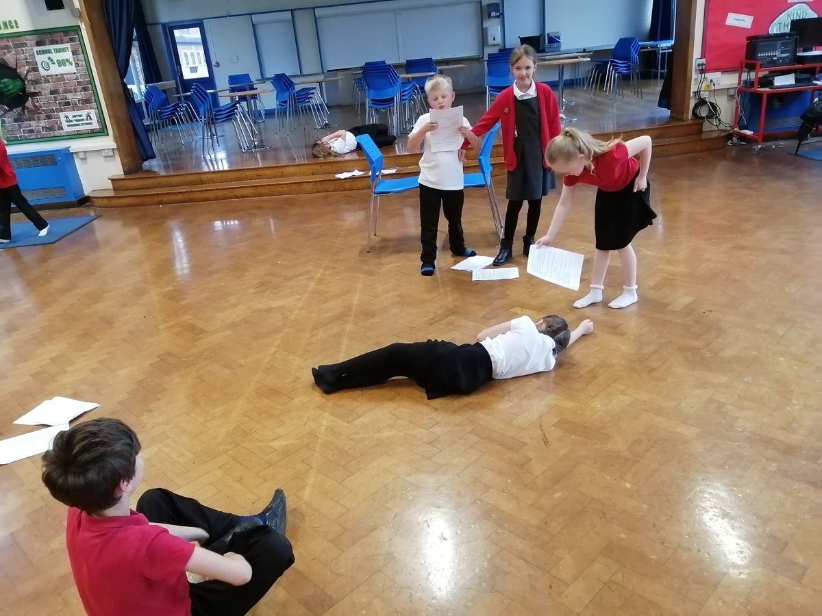 LauraSuter4's tweet photo. Script work, blocking and sleepy fishes to chill in today's session at @ThanetPrimary today🎭 #oneweekleft #billgoatsgruff #dramaclub #games #scriptwork  #blocking #freeyourselfdrama https://t.co/ycvQVSQB1i