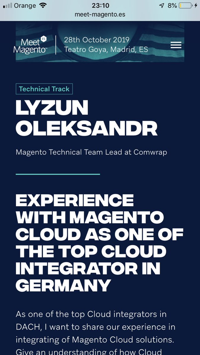 nuzil's tweet photo. Will see you in Madrid? Let’s talk a little about Magento Cloud. #mmes19 #mmes #magento #adobe https://t.co/fQByZEN4hv
