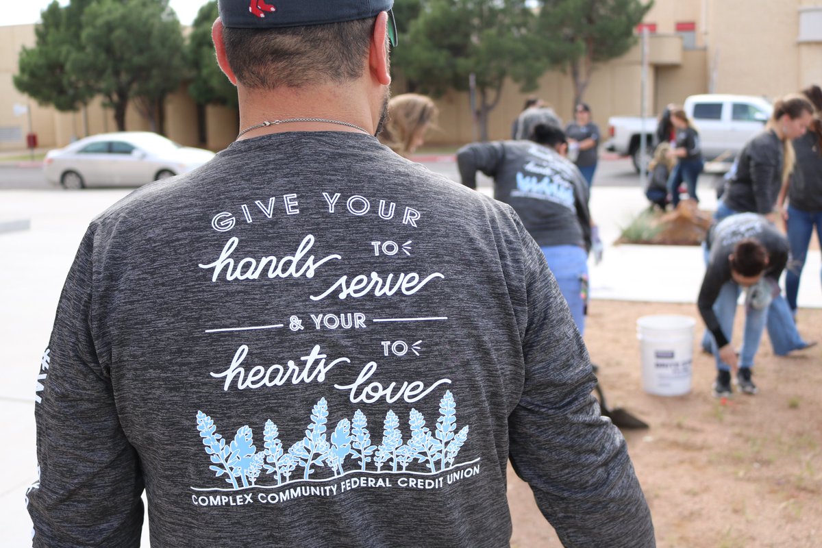 We are speechless. About 60 folks from <a href="/ccfcu_odessa/">Complex Community FCU</a> spent the afternoon at Odessa HS pulling weeks, picking up trash, sweeping up dirt. The <a href="/BigRedBronchos/">Odessa High School</a> campus looks great! Thank you! #PartnersInEducation #TeamECISD