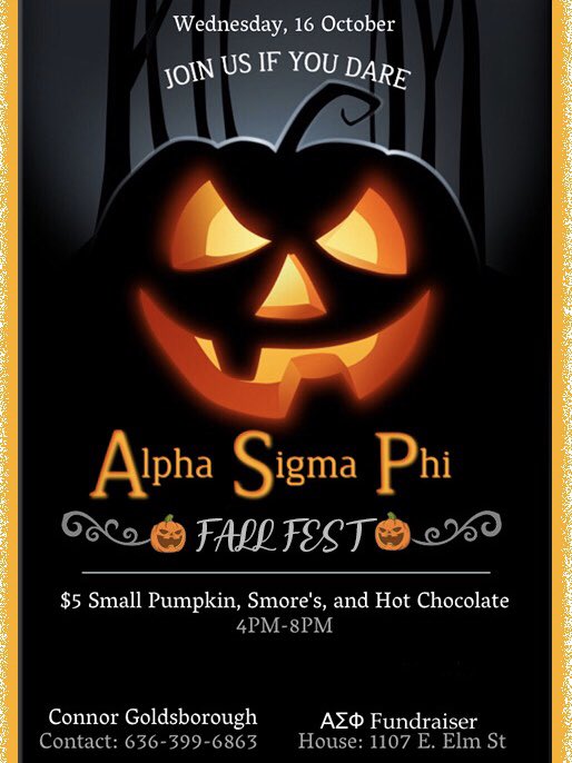 MoSt_AlphaSig's tweet photo. Come out to our event this upcoming Wednesday!! We got s’mores, hot chocolate, and small pumpkins for everyone to paint! Tag us in your pumpkin art🎃 https://t.co/5O2NcQFtkl