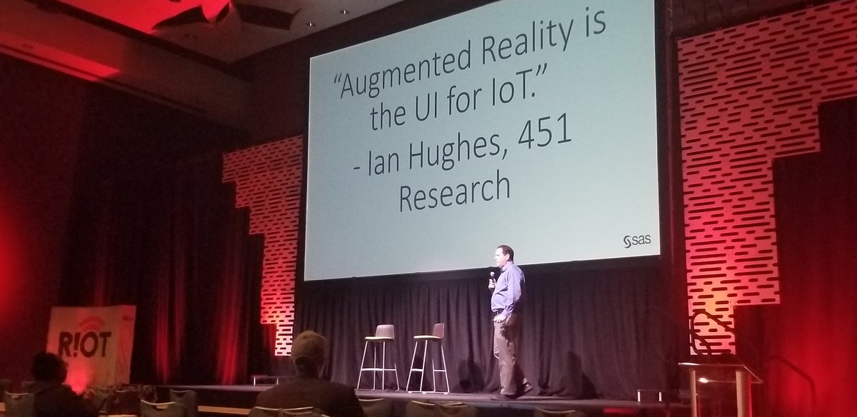 #IoT digitizes reality. And AR is the UI for IoT. Interesting perspective from Michael Thomas @SASsoftware at #IoTDemoNight.