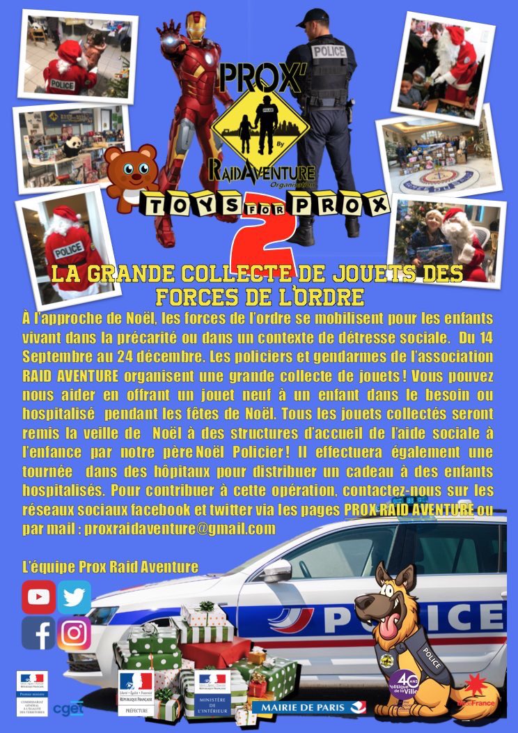 _FFOC_'s tweet photo. 🎄Noël approche et nos #policiers au grand cœur👮♂️👮♀️ comptent sur vous 🎅🤶❗️
🎈🧸Donnez le sourire à des enfants en leur offrant des jouets neufs avec @proxaventure‼️
- - -
#police #proxraid #FFOC https://t.co/i9aAvElk3g
