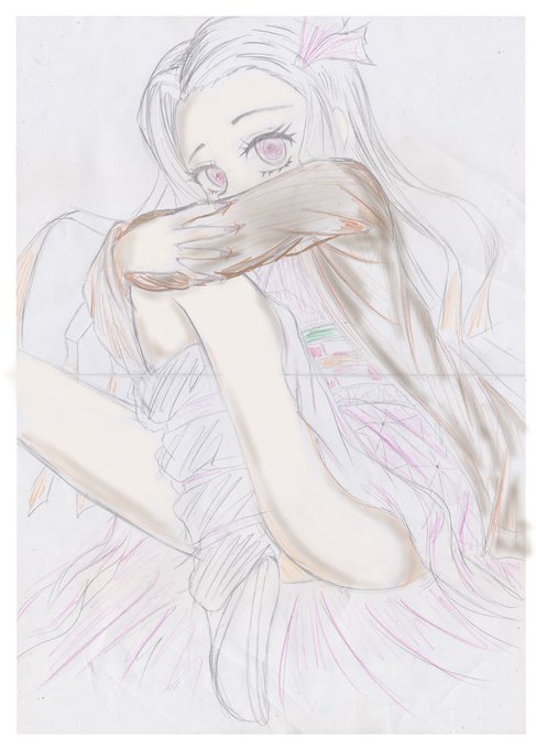 進撃のなめこさんがTwitterに投稿した竈門禰豆子(鬼滅の刃)のイラスト。