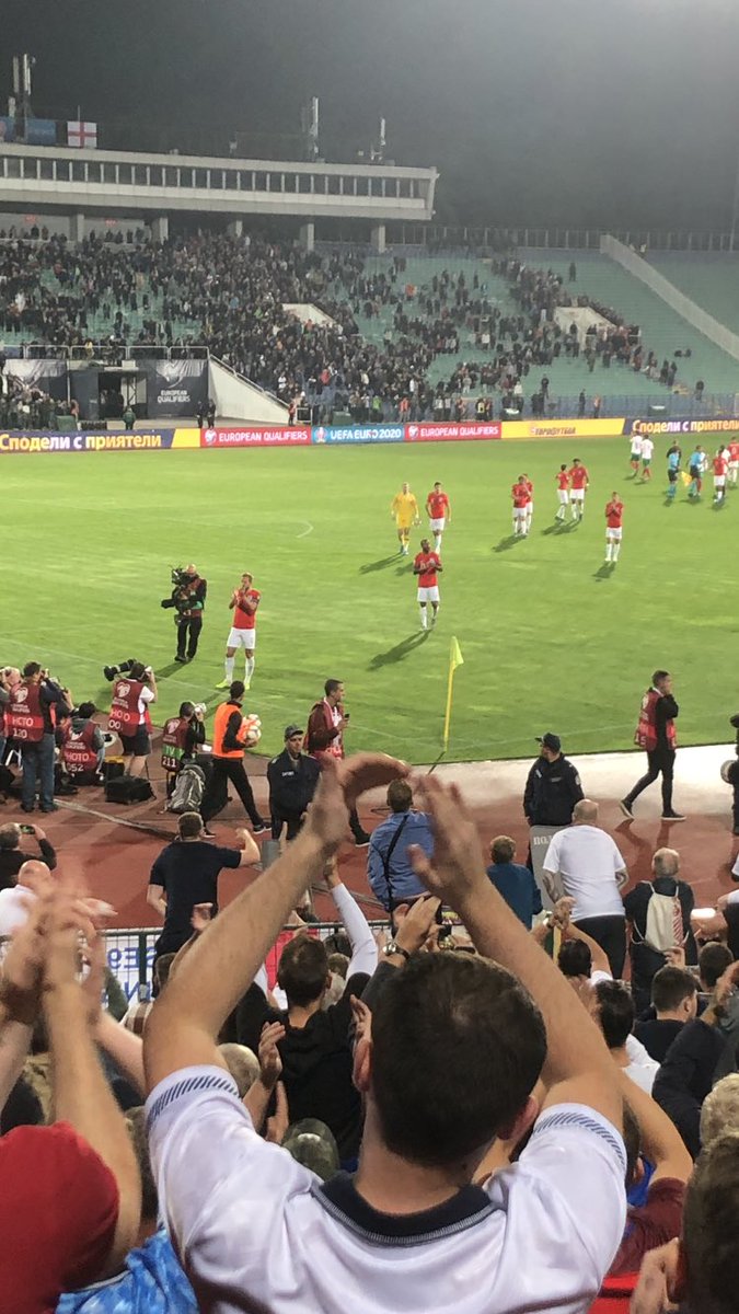 Harry Kane leading the applause from the England players last night in Sofia  in what was another tough time for the boys <a href="/knowles_nffc78/">Andrew Knowles</a> <a href="/SteveEl73697622/">Steve Elliott</a>