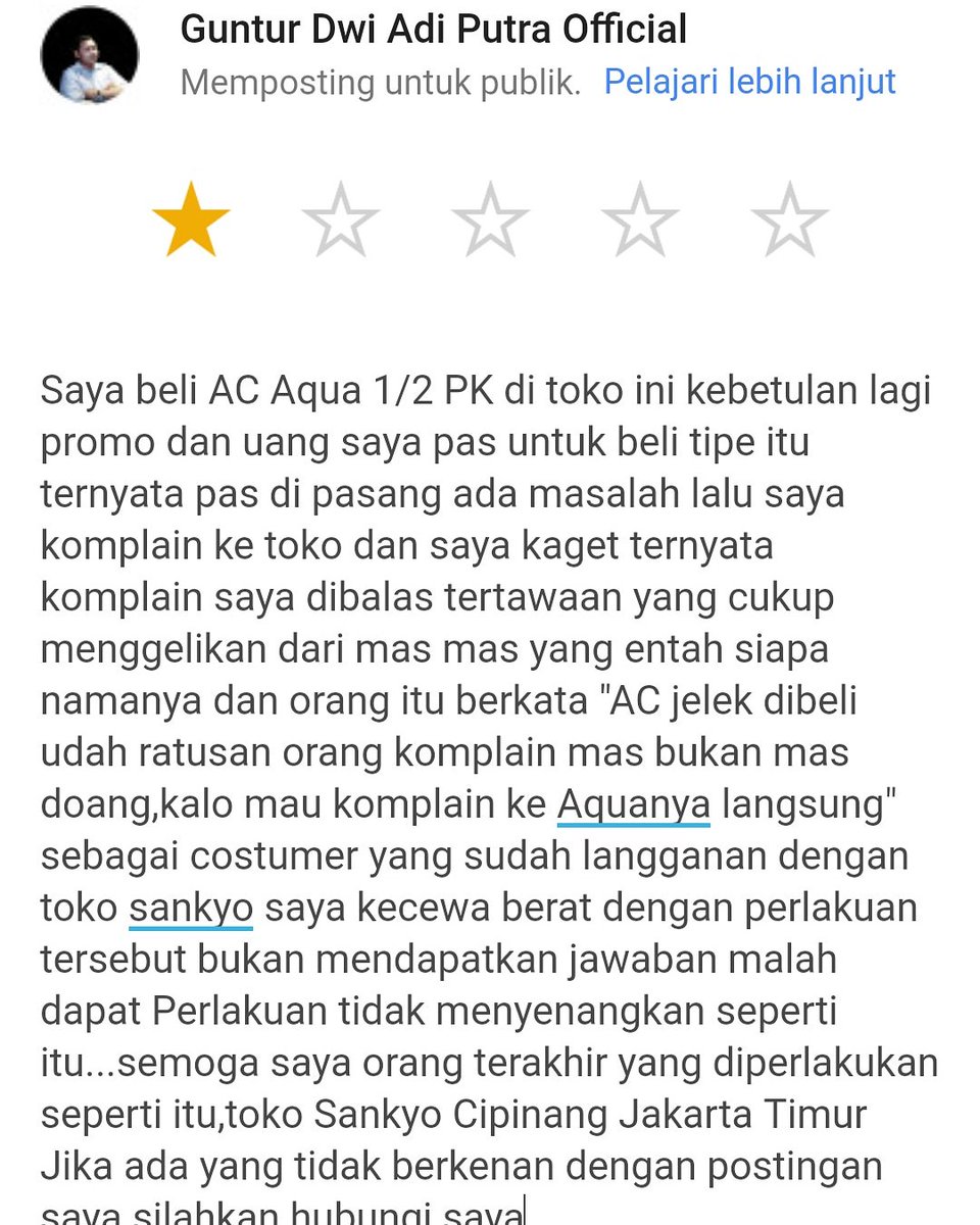 GoriGuntur's tweet photo. Kisah saya membeli sebuah produk di toko Sankyo Cipinang Yang kebetulan barang yang saya beli ada masalah yang saya dapat adalah tertawaan dari barang yang ditawarkan oleh toko tersebut 
#Sankyo #Tokoelektronik #Komplain #Viral #Sadis #Costumer #Sampah https://t.co/1JF3AbPywR