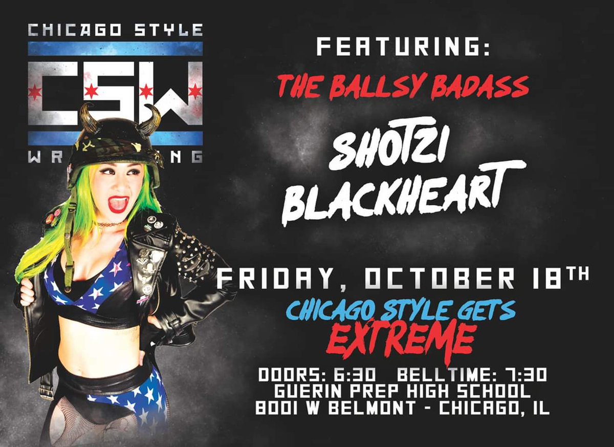 ChiStyleW's tweet photo. Friday #prowrestling #IMPACT #ImpactWrestling #WomensWrestling #rivergrove #elmwoodpark #Chicago 730pm bell #guerinprep https://t.co/K50b6pAehO