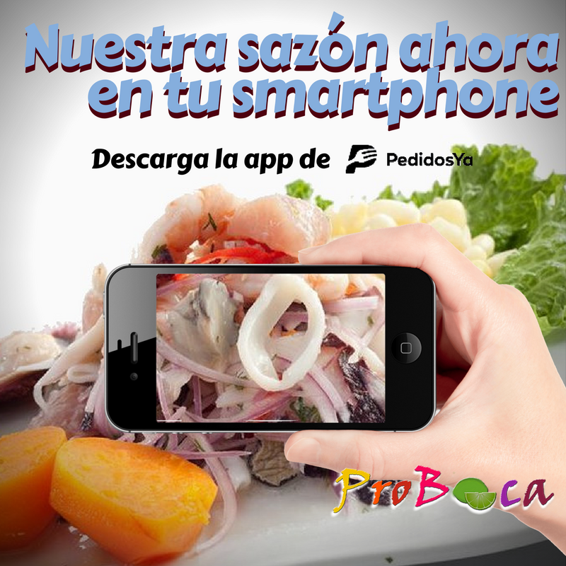 ProbocaChile's tweet image. Este lunes búscanos en la app de #PedidosYa y prepárate para el total disfrute. Somos #GastronomíaPeruanaChile Prefiere #ProBoca en Manuel de Salas 162, en #PlazaÑuñoa 🇵🇪🇨🇱🍴😋