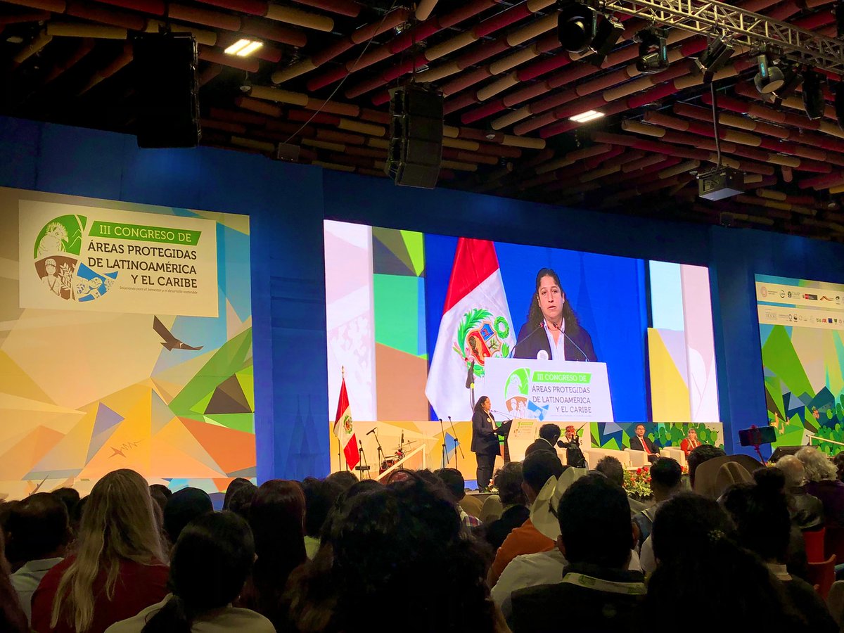 gonzalo12GG's tweet image. Grande Fabiola Muñoz, muy buena inauguración del III Congreso de Áreas Protegidas de Latinoamérica y el Caribe en Lima #CAPLAC #IIICAPLAC