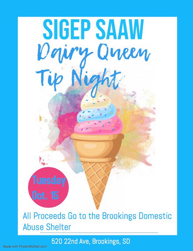SigEpSDstate's tweet image. Come support Brookings Domestic Abuse Shelter and Sexual Assault Awareness Week!