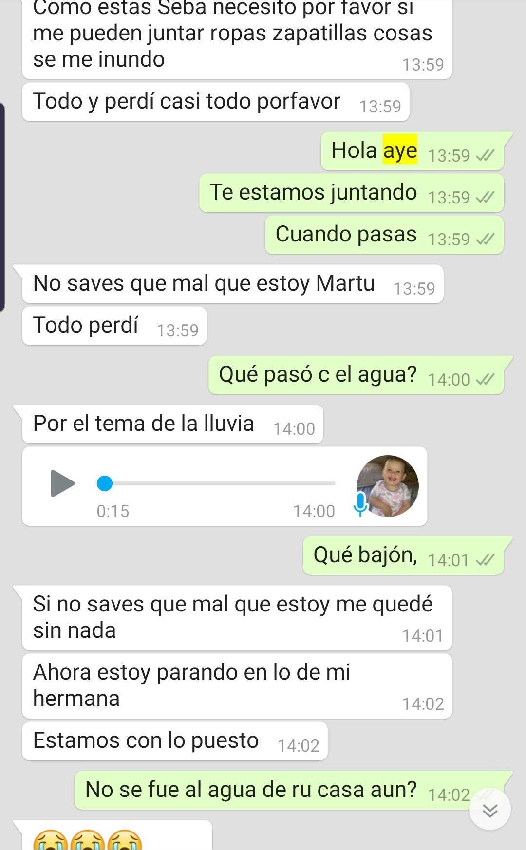 Martina Rua on X: Ella se llama Ayelén xxx, la conozco hace 12 años. Antes  de esta inundación ya había pasado muchos infiernos inenarrables. Pero  siguen, siempre siguen. Vivir en La Matanza