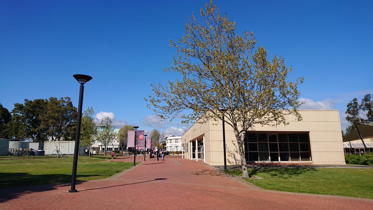 jamesatbond's tweet photo. Now _this_ looks like spring at @UTAS_ Newnham. Last visit to my KIT103 class plus I get to see some cool HD programs from my KIT101 students #WeAreUTAS #AcademicLife https://t.co/ABcSLqH3Io
