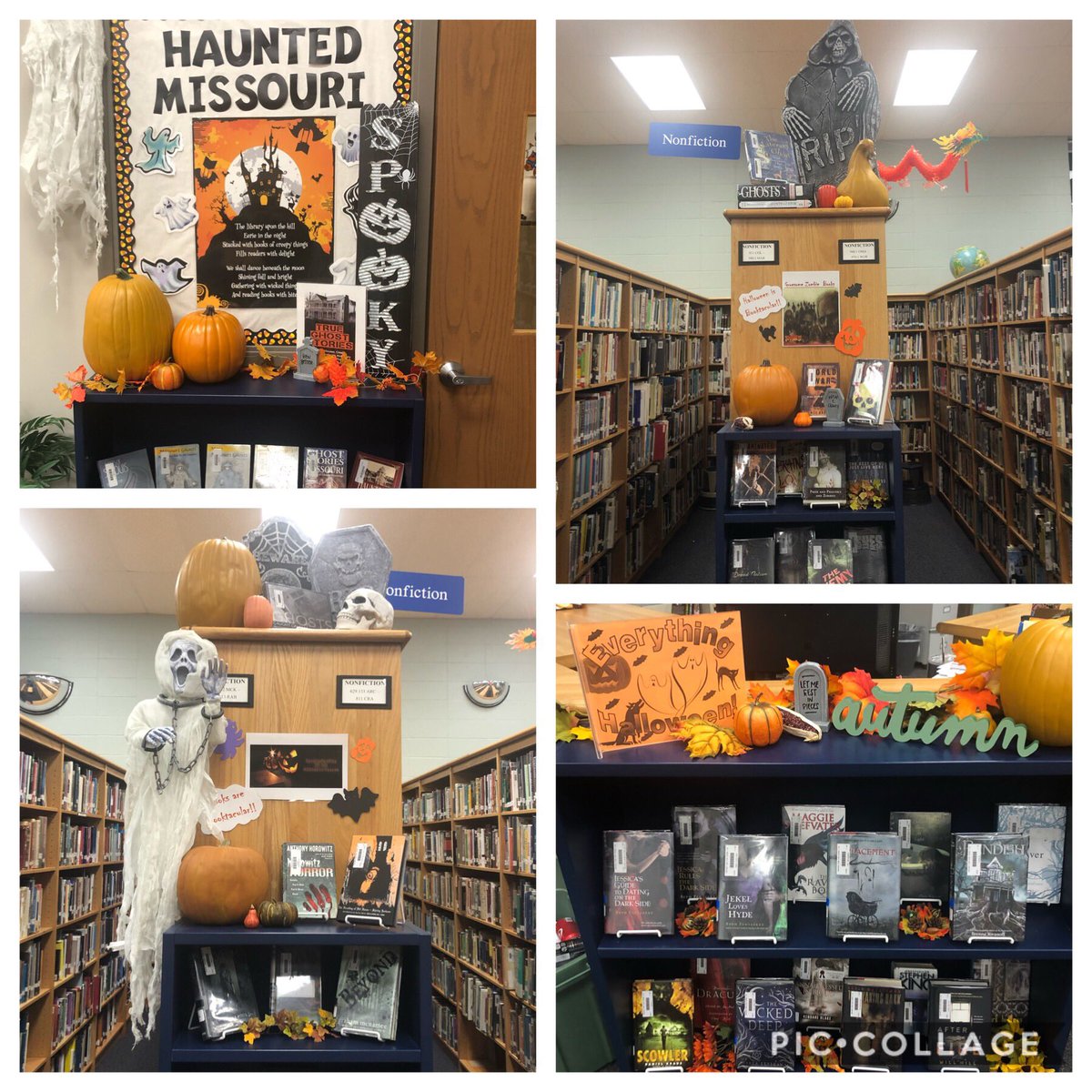 OFHSLibrary's tweet image. Want to find a scary book, perfect for Halloween?!?  Come see our book displays in the library!  We have some truly terrifying tales.  Books are spooktacular!  #whatwedo #orchardfarmhsreads